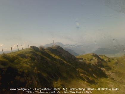 Wolfenschiessen: Bergstation Haldigrat (1937m) Blickrichtung West - Pilatus