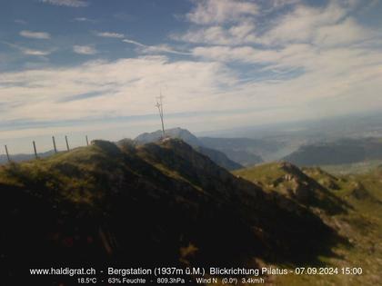 Wolfenschiessen: Bergstation Haldigrat (1937m) Blickrichtung West - Pilatus