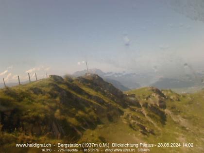 Wolfenschiessen: Bergstation Haldigrat (1937m) Blickrichtung West - Pilatus