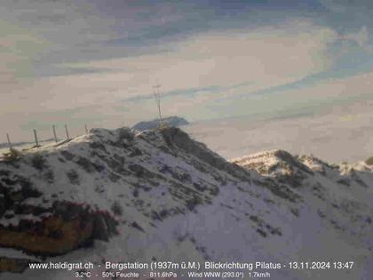 Wolfenschiessen: Bergstation Haldigrat (1937m) Blickrichtung West - Pilatus