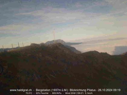 Wolfenschiessen: Bergstation Haldigrat (1937m) Blickrichtung West - Pilatus