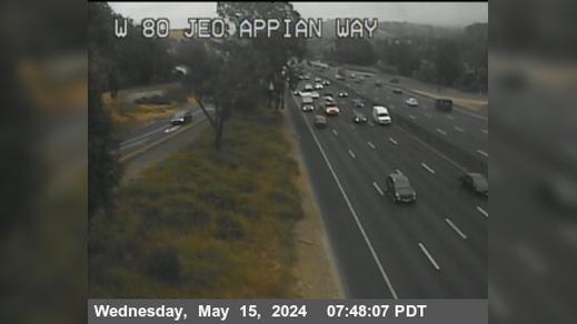 Traffic Cam Pinole › West: TV512 -- I-80 : Just East Of Appian Way