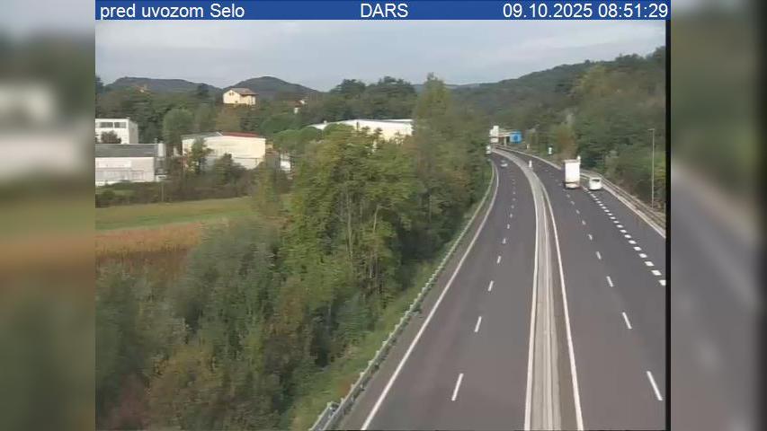 Traffic Cam Batuje: H4, Razdrto - Vrtojba, pred uvozom Selo