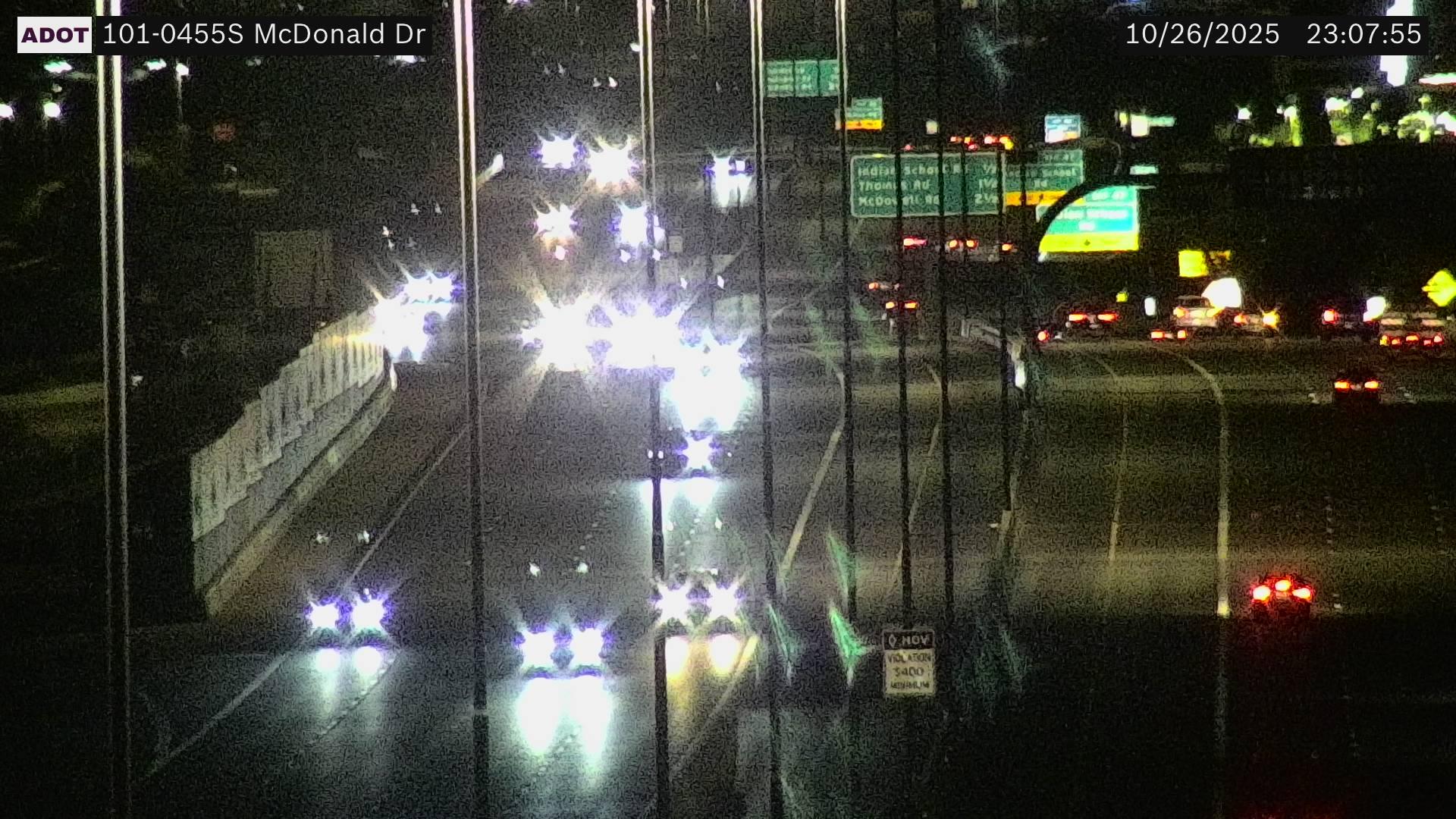 Traffic Cam Scottsdale › South: I-101 SB 45.50 @McDonald Dr