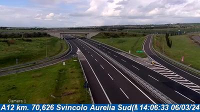 Preview delle webcam di Tarquinia: A12 km. 70,626 Svincolo Aurelia Sud(MonteRomano)