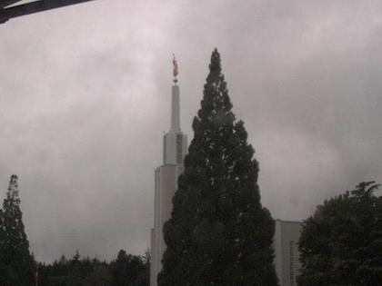 Zollikofen: Mormon Temple - view out of the Computer-Helpcenter Shop-Windows