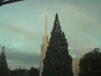 Zollikofen: Mormon Temple - view out of the Computer-Helpcenter Shop-Windows