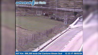 Preview delle webcam di Isola del Cantone: A07 Km. 099,200 - Itinere Sud
