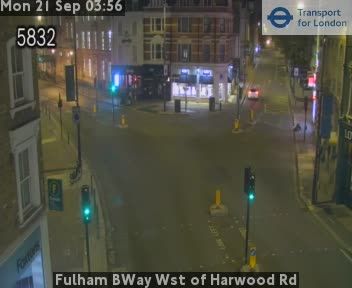 Traffic Cam London: Fulham BWay Wst of Harwood Rd