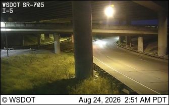 Traffic Cam Tacoma › North: I-5 at 133.7: SB I-705 to NB I-5/SB SR 7, Elevated