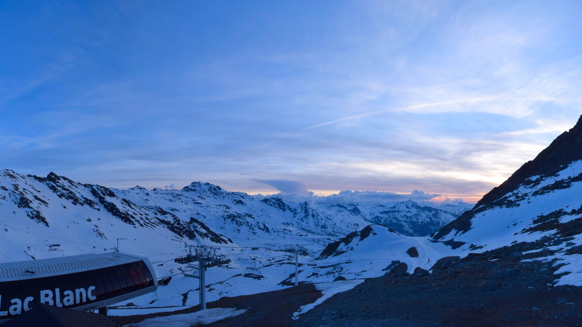 Traffic Cam Les Belleville: Cime de Caron - Val Thorens