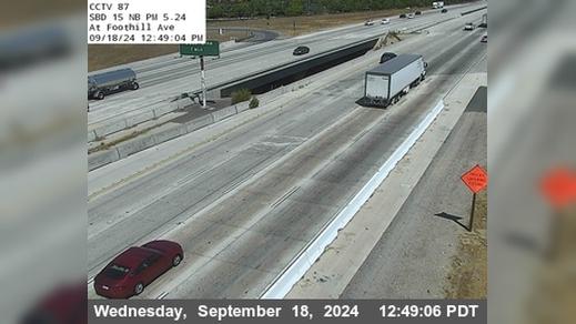 Traffic Cam Rancho Cucamonga › North: I-15 : (87) Foothill Blvd