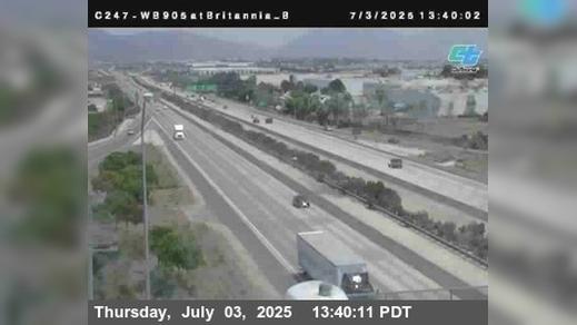 Traffic Cam San Diego › West: C247) I-905 : Britannia Bottom