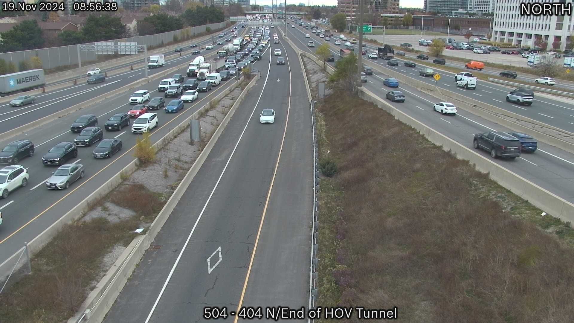 Toronto Highway 404 SB North of HOV Tunnel Traffic Cam