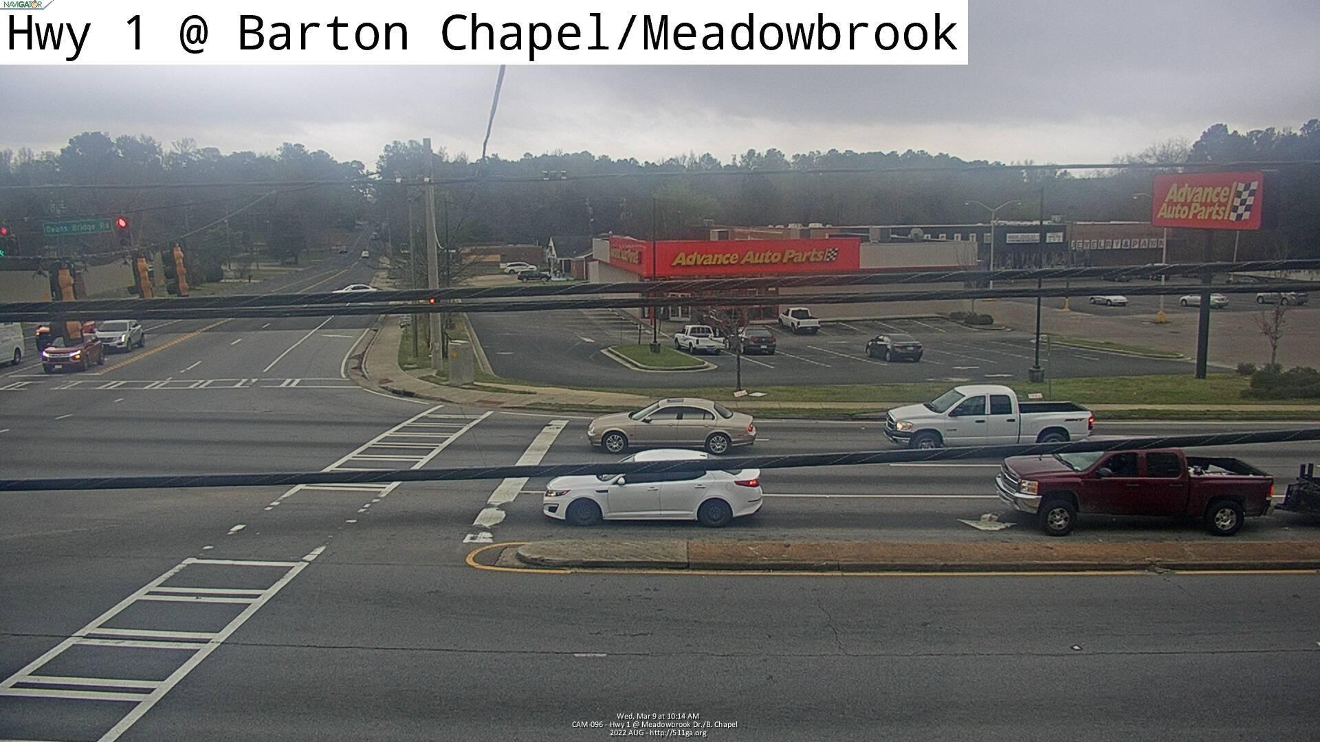 Traffic Cam Augusta: AUG-CAM- US-1 @ Barton Chapel/Meadowbrook