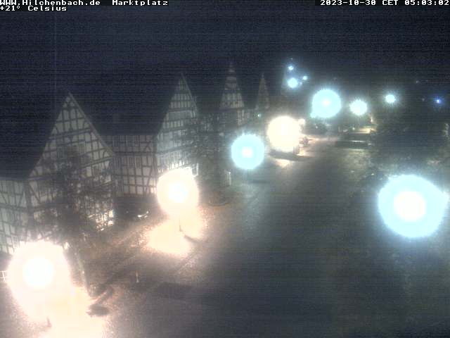 Traffic Cam Hilchenbach: Markt, Blick vom Rathaus