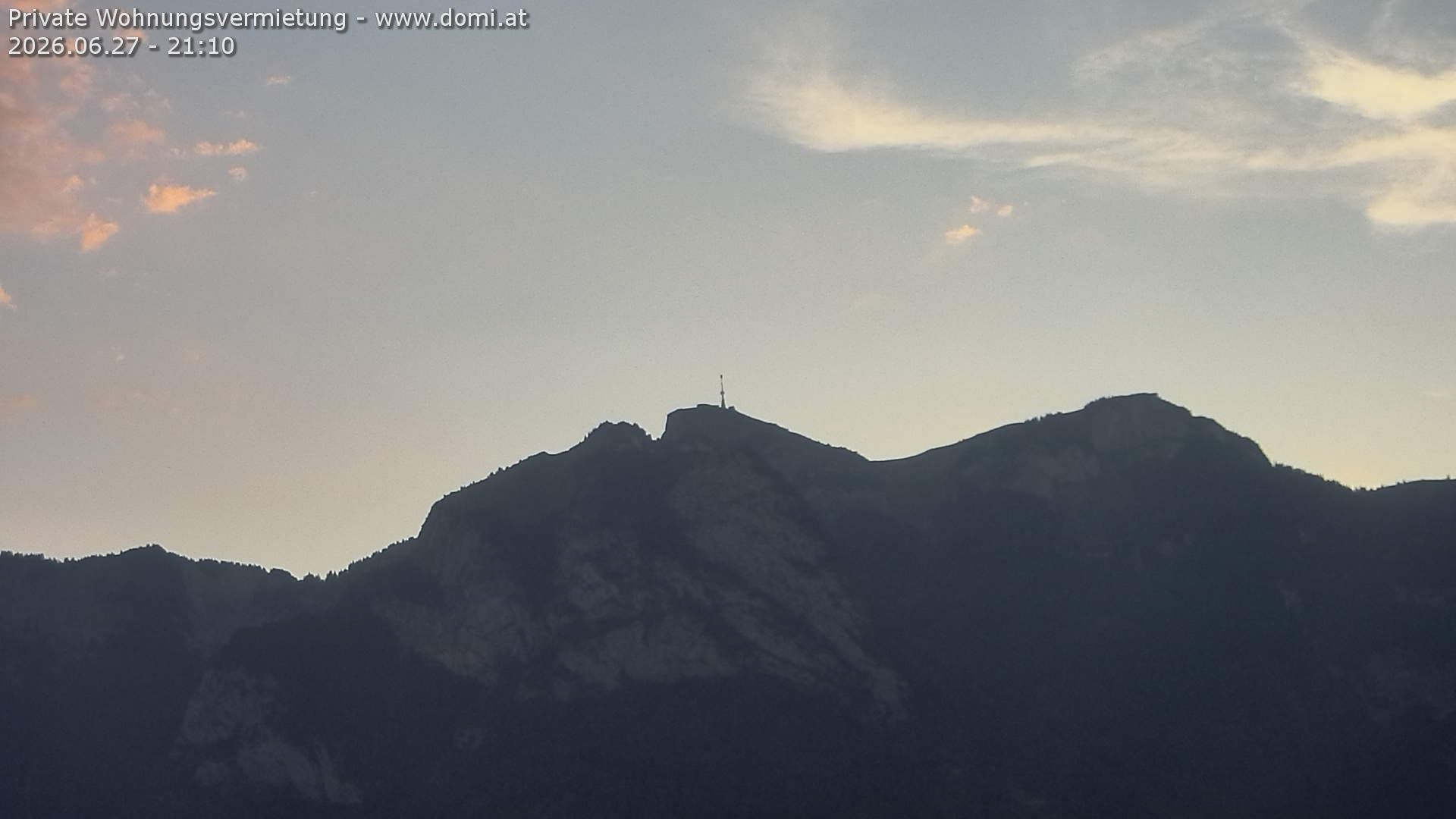 Rüte: Hoher Kasten - Schweiz, Sankt Gallen: Hoher Kasten aus einer Distanz von 5.000 Metern sehr stark gezoomt