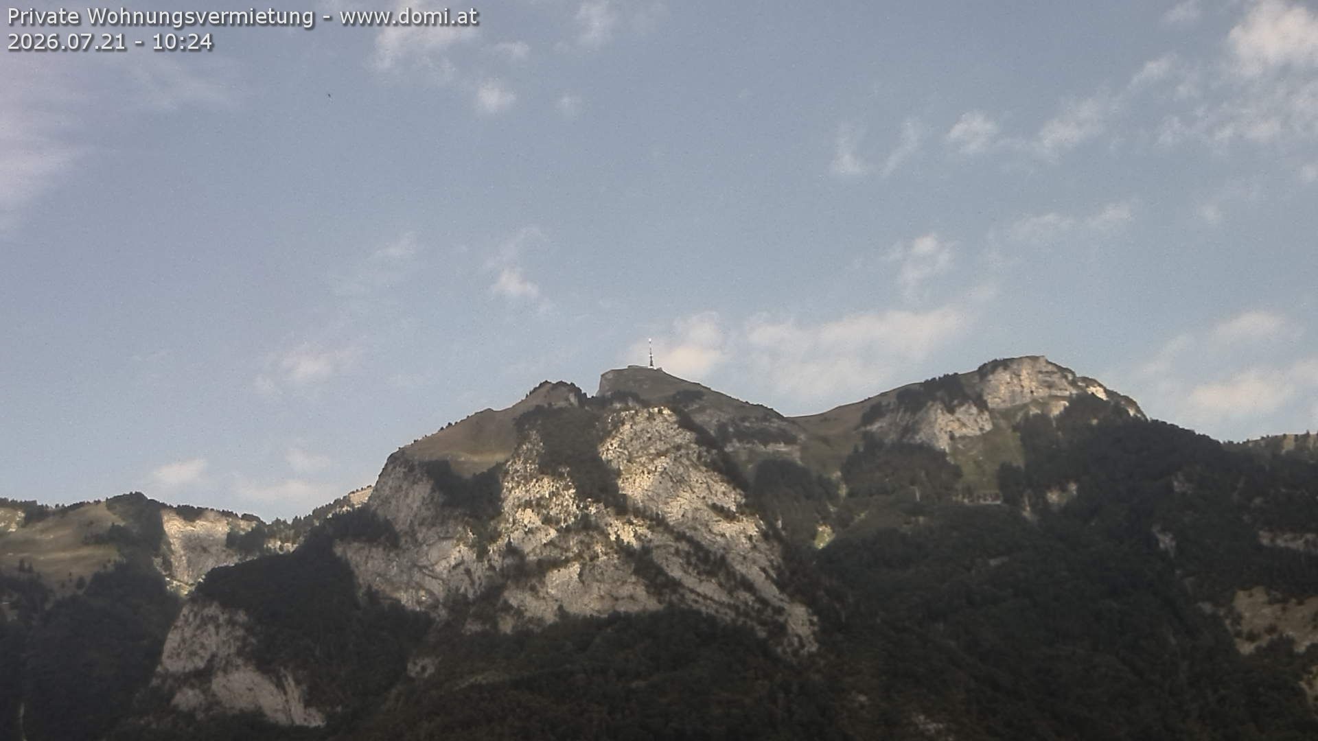 Rüte: Hoher Kasten - Schweiz, Sankt Gallen: Hoher Kasten aus einer Distanz von 5.000 Metern sehr stark gezoomt