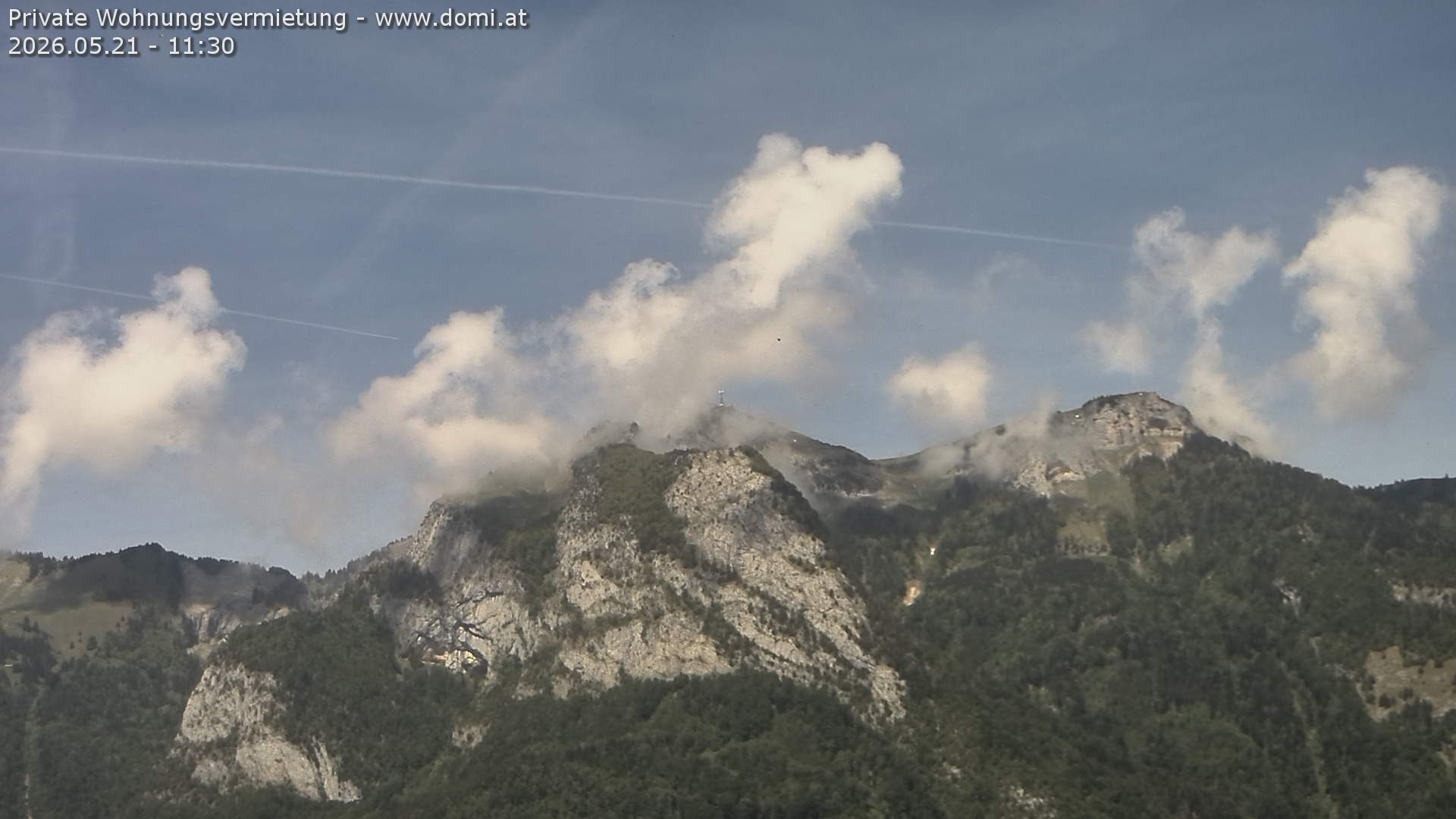 Rüte: Hoher Kasten - Schweiz, Sankt Gallen: Hoher Kasten aus einer Distanz von 5.000 Metern sehr stark gezoomt