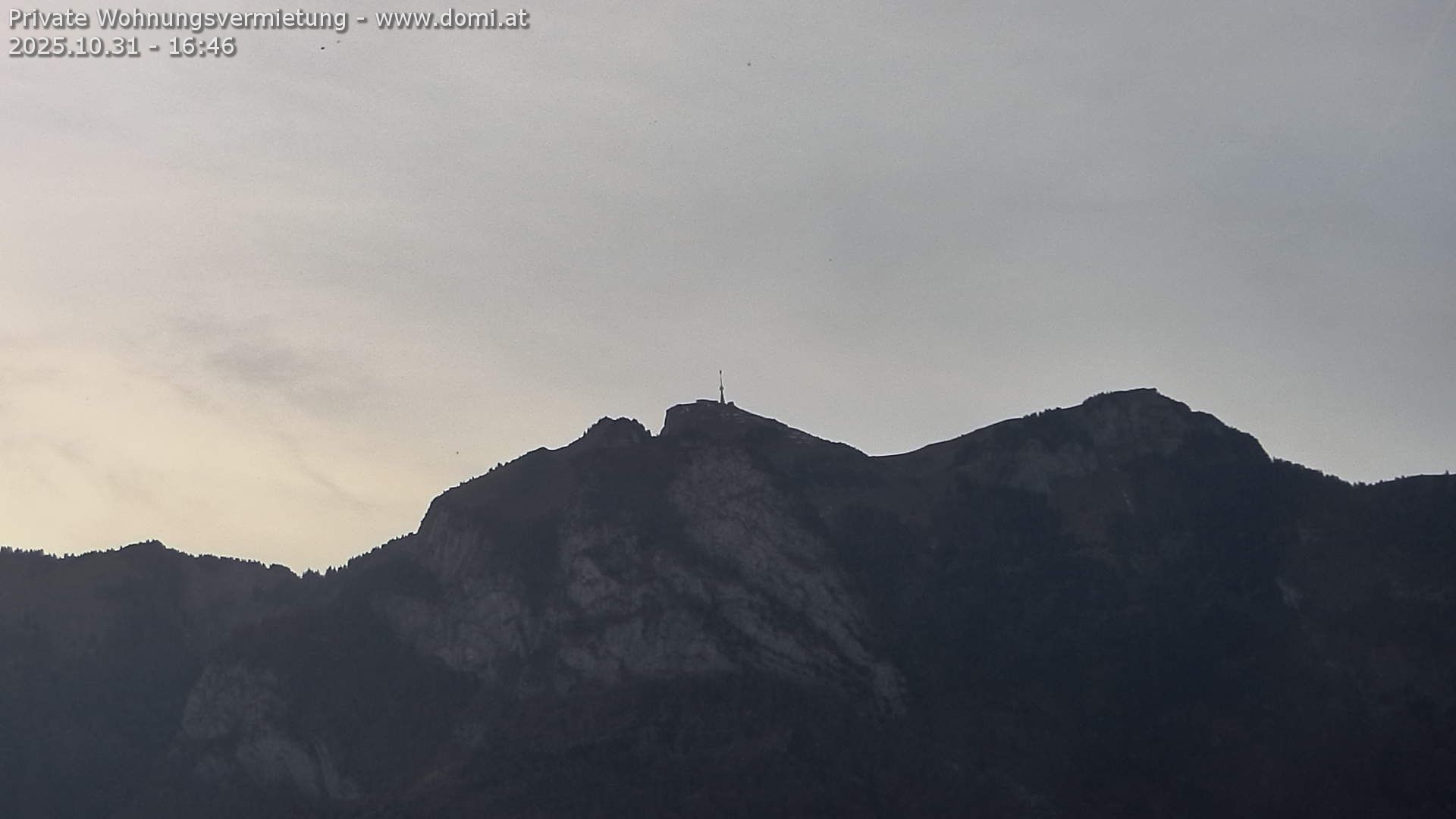 Rüte: Hoher Kasten - Sankt Gallen: Hoher Kasten aus einer Distanz von 5.000 Metern sehr stark gezoomt