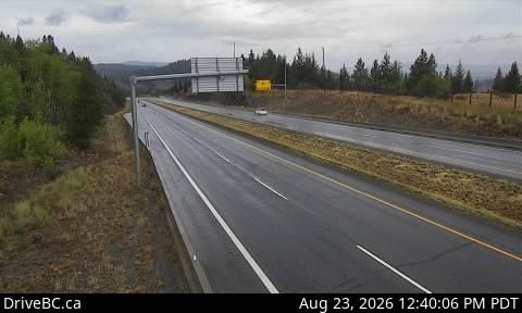 Traffic Cam Thompson-Nicola Regional District › West: Hwy 97C (Okanagan Connector), near Pothole Lake about 7 km east of Aspen Grove, looking west