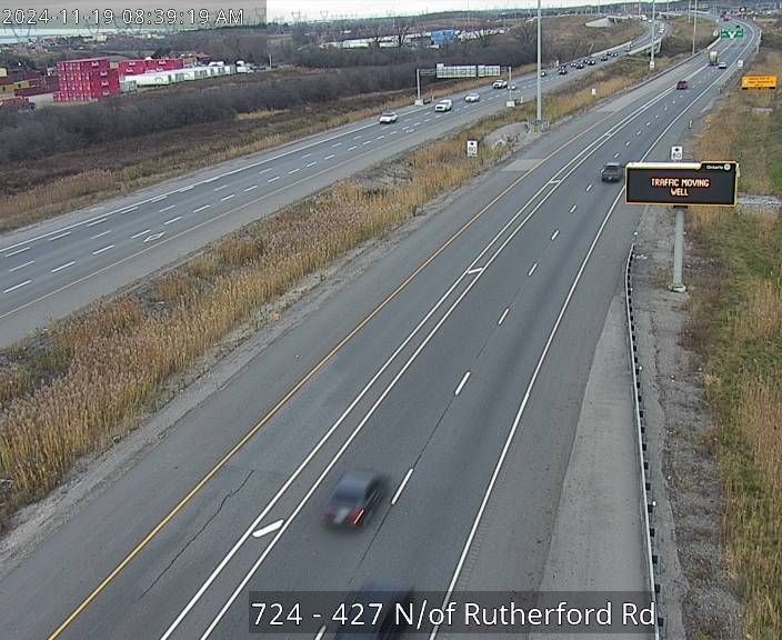 Traffic Cam Vaughan: Highway 427 North of Rutherford Road