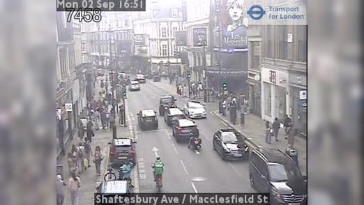 Traffic Cam London Borough of Camden: Shaftesbury Ave - Macclesfield St