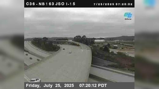 Traffic Cam San Diego › North: C036) NB163 : Just South Of I-15