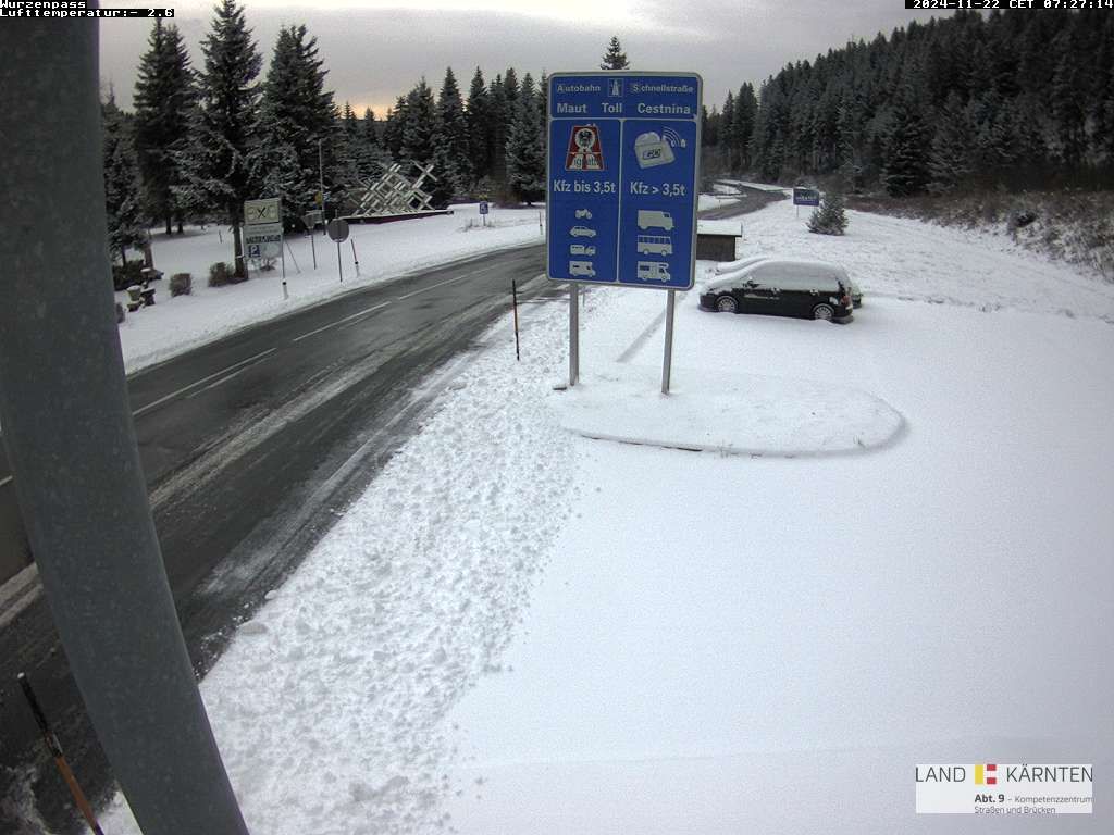 Traffic Cam Arnoldstein: B109, Wurzenpass - A