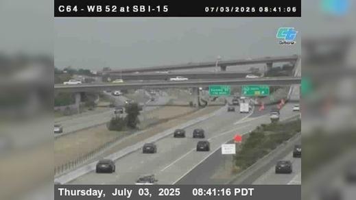 Traffic Cam San Diego › West: C064) SR-52 : I-15