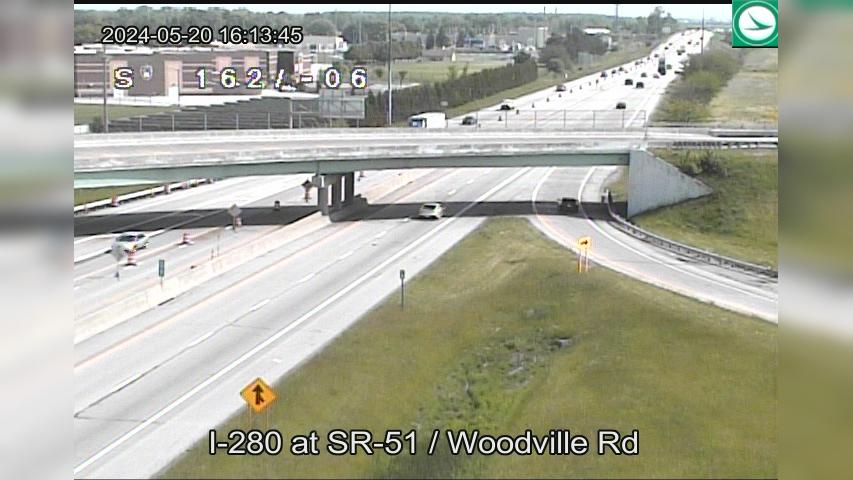 Traffic Cam Northwood: I-280 at SR-51 - Woodville Rd