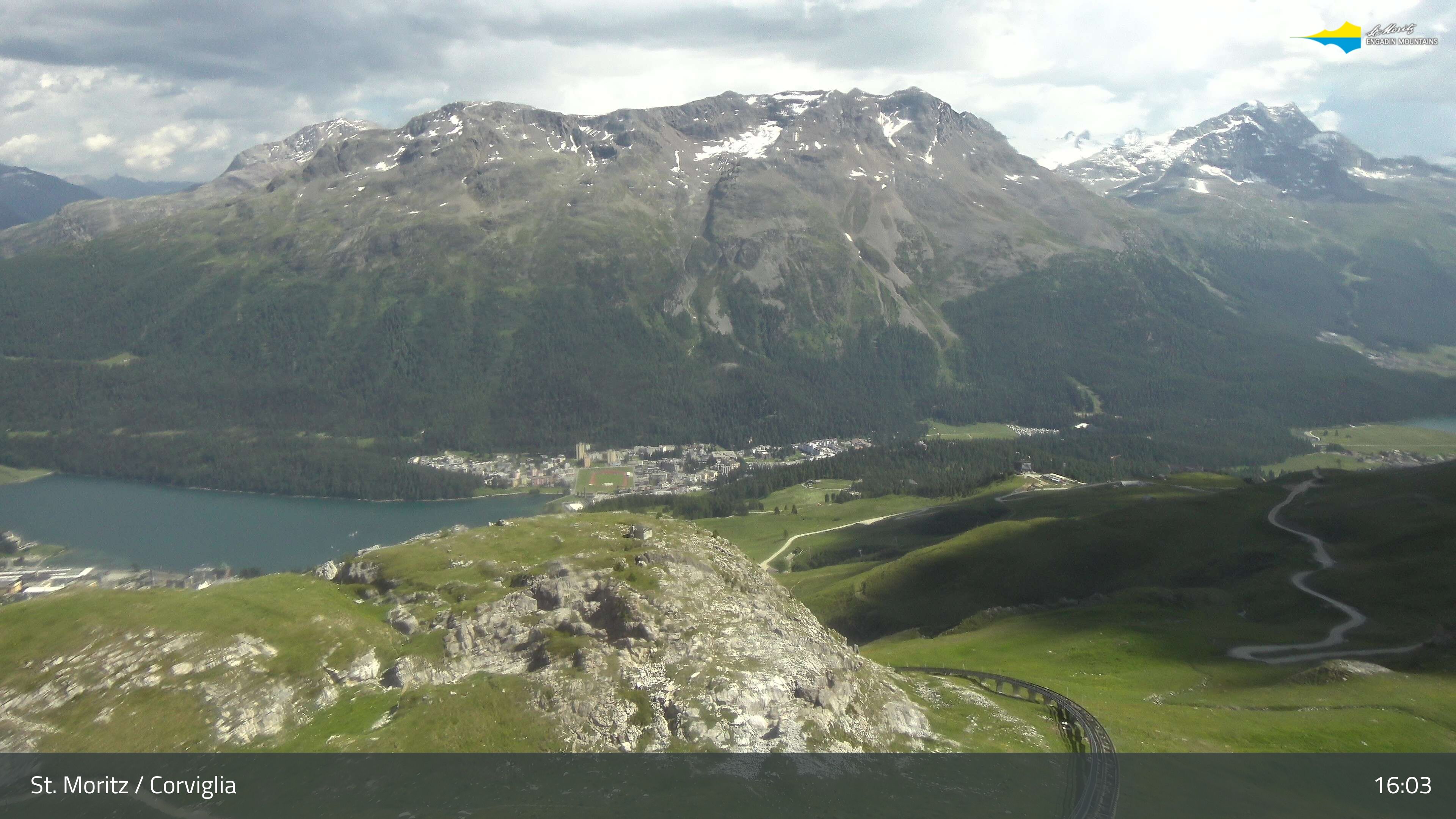 Sankt Moritz › Südosten: Corviglia - St Moritz - Lake Saint Moritz