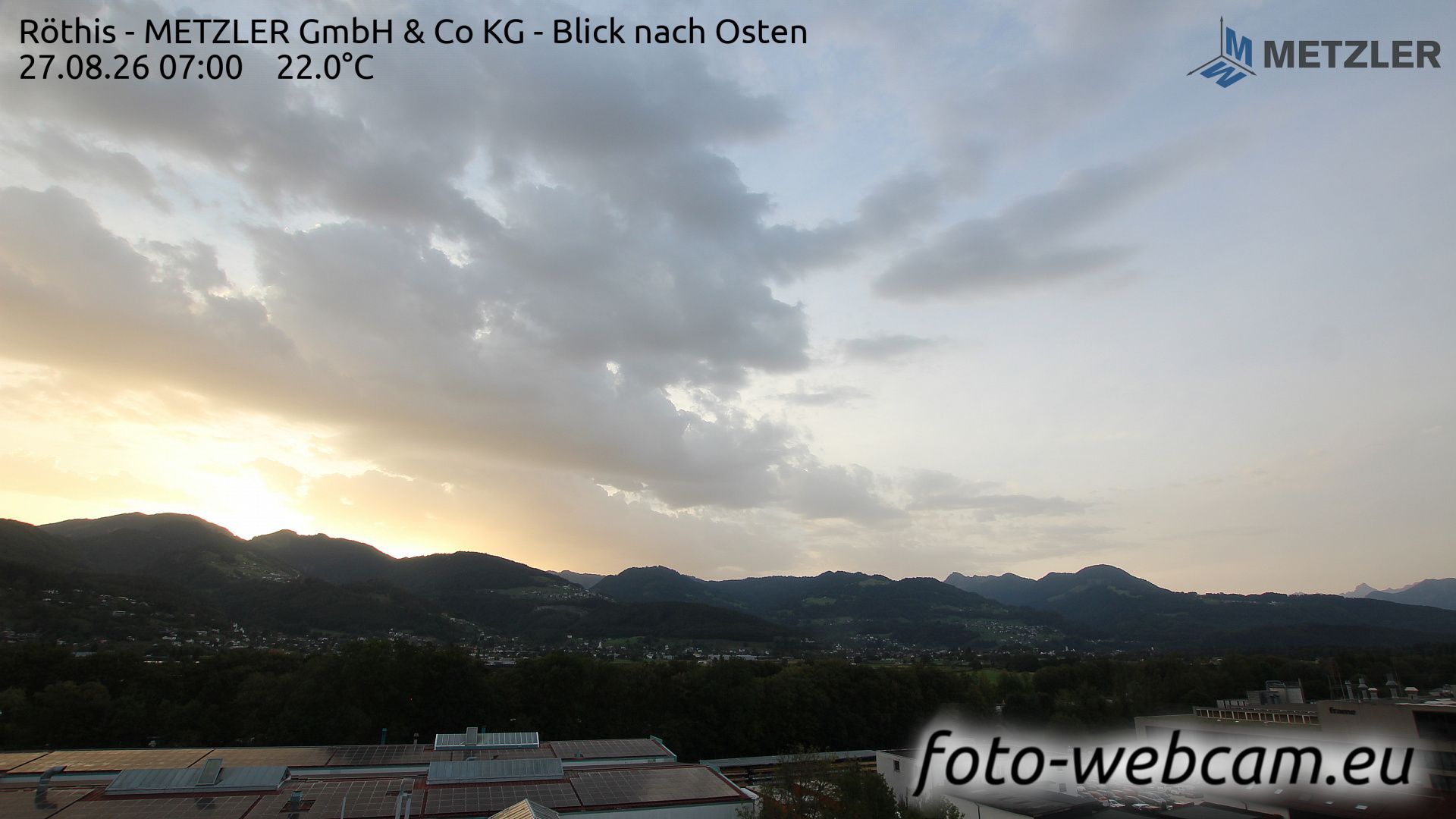 Traffic Cam Gemeinde Koblach: Röthis - METZLER GmbH & Co KG - Blick nach Osten