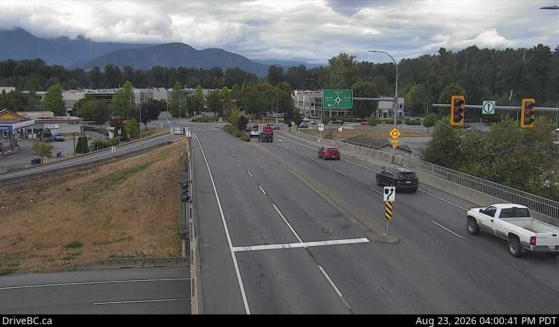 Traffic Cam Chilliwack › North: Evans Road overpass at Hwy 1 near - looking north