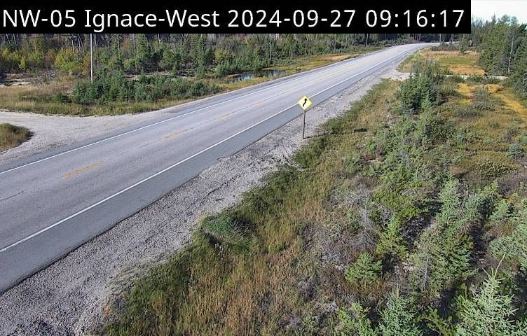 Traffic Cam Unorganized Kenora District: Highway 17 near Raleigh Cutoff (Central Time)