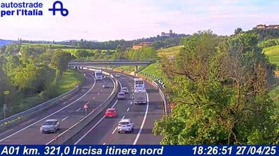 Preview delle webcam di Reggello: A01 km. 321,0 Incisa itinere nord