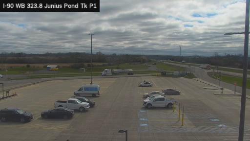 Traffic Cam Stone Church Corner › West: I-90 WB 323.8 Junius Pond Truck Pk