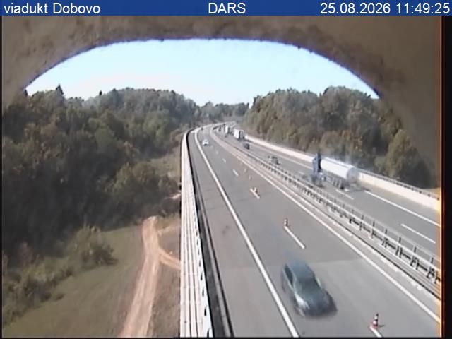 Traffic Cam Gorenje Kronovo: A2/E70, Karavanke - Obrežje, viadukt Dobovo