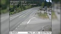 Coles Corner > East: US 2 at MP 84.5: SR 207 - looking East - Day time