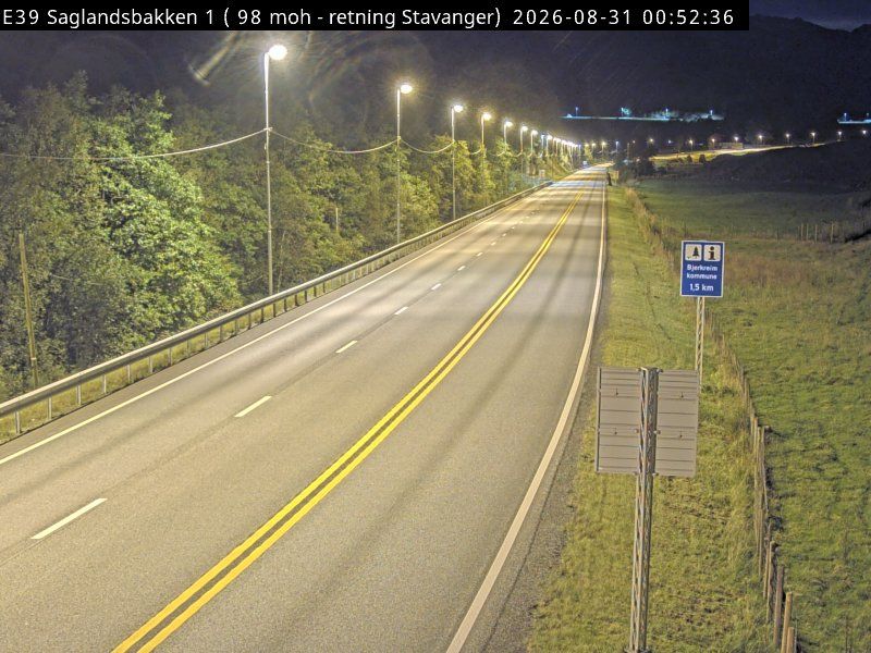 Traffic Cam Bjerkreim: E39 Saglandsbakken (Stavanger)