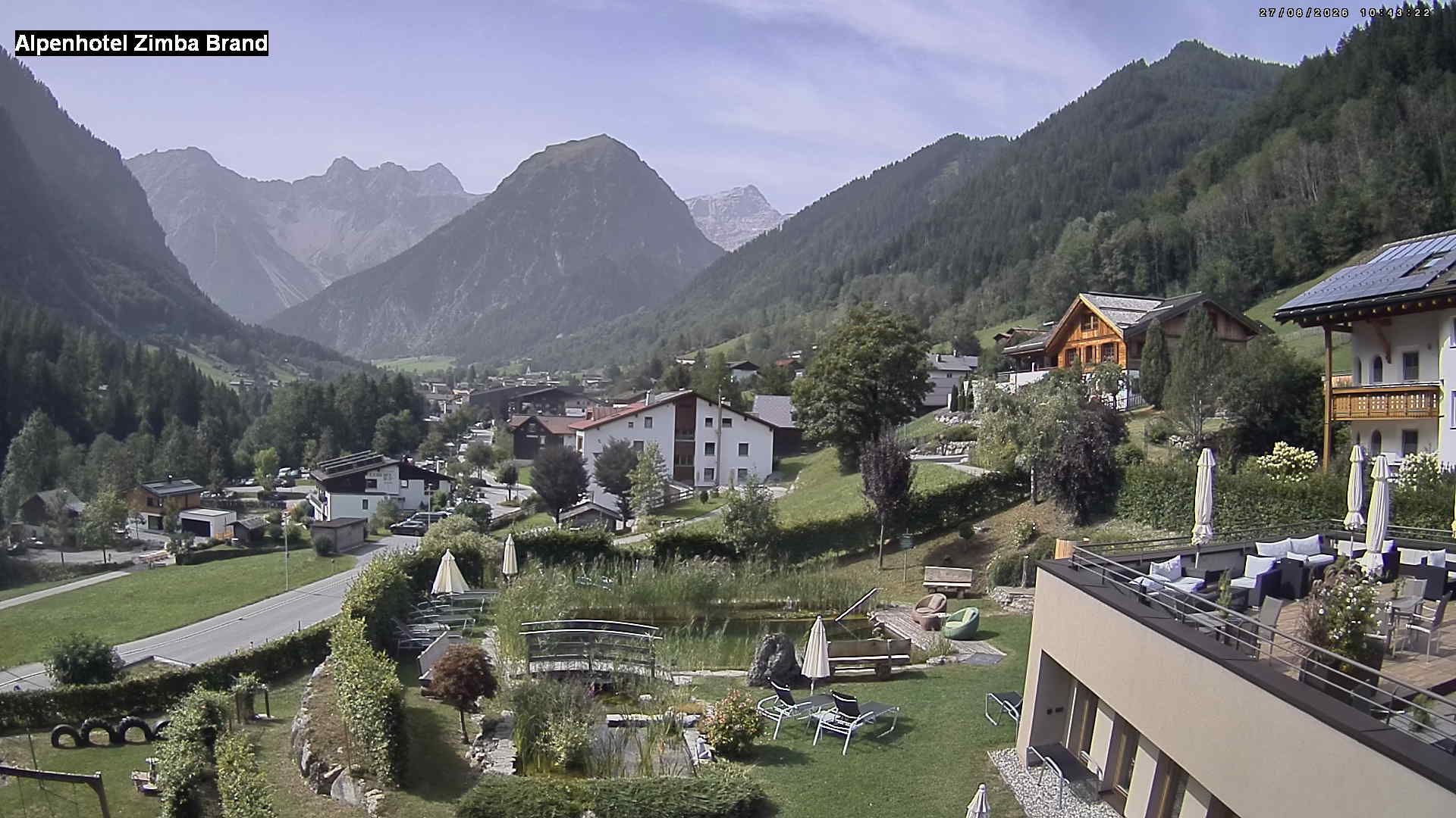 Traffic Cam Gemeinde Brand: Hotel Zimba - Blick nach Brand