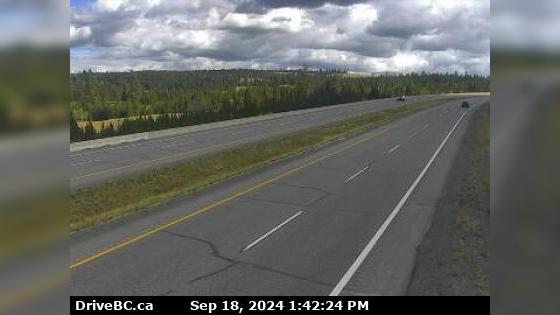 Traffic Cam Thompson-Nicola Regional District › East: Hwy 97C (Okanagan Connector), near Pothole Lake about 7 km east of Aspen Grove, looking east