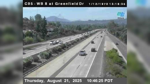 Traffic Cam El Cajon › West: C095) I-8 : Greenfield Street