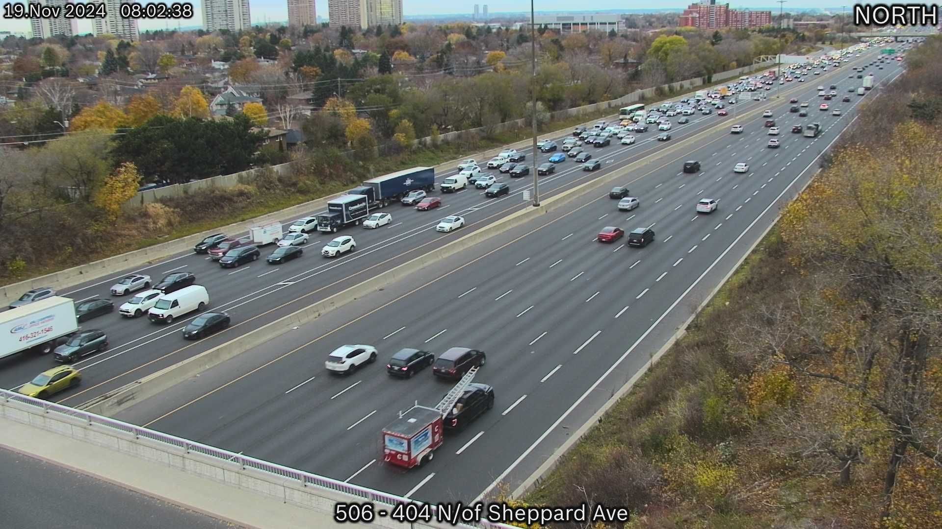 Traffic Cam Toronto: Highway 404 near Van Horne Avenue