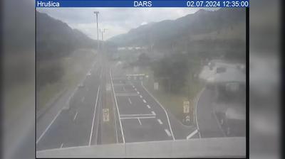 Zadnja slika ob 12h: Hrušica, avtocesta Karavanke - Radovljica, z nadvoza