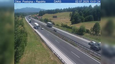 Zadnja slika ob 12h: Avtocesta Ljubljana - Koper, Dilce, Razdrto