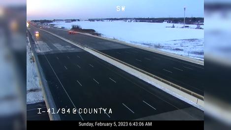 Traffic Cam Somers: I-41/94 at County A