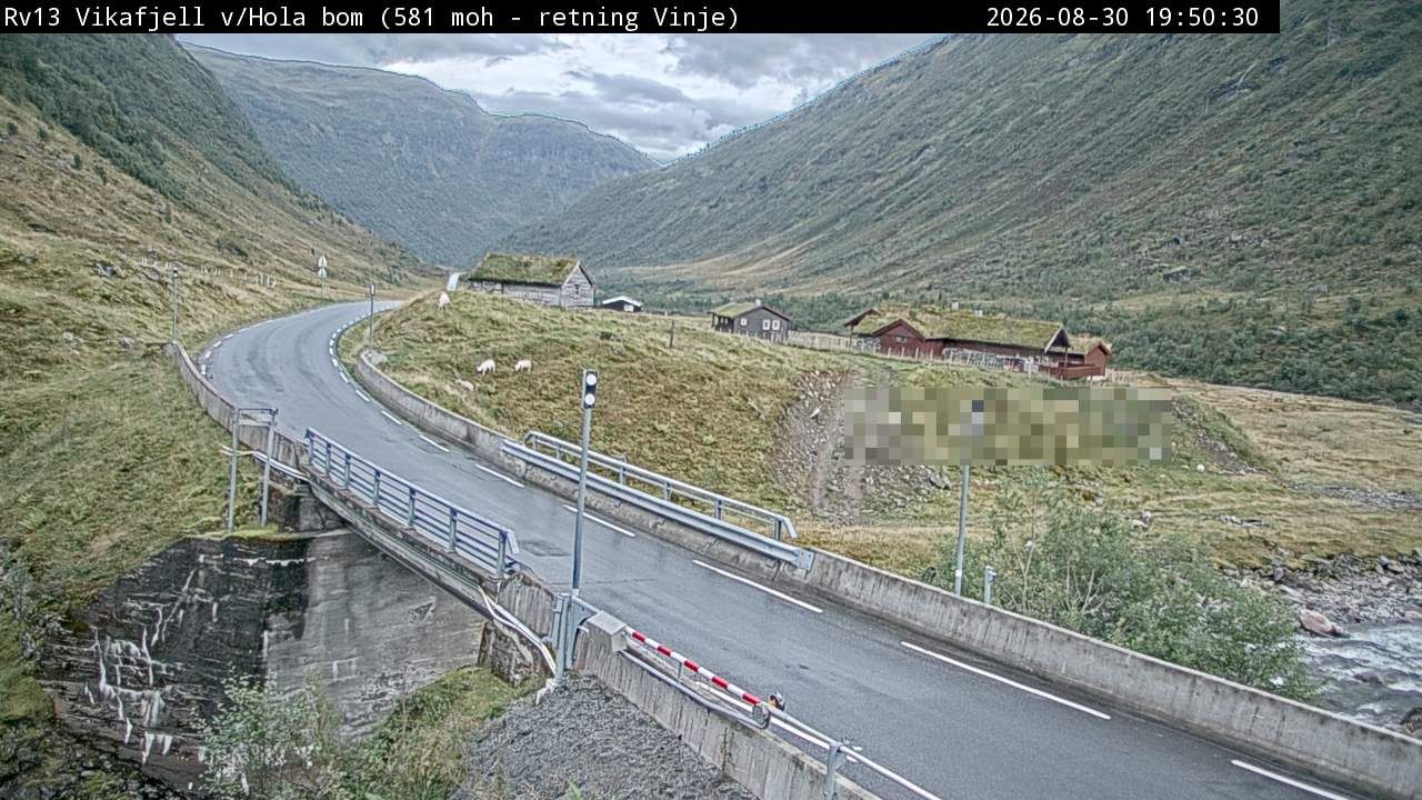 Traffic Cam Kvassdalen: R13 Vikafjellet v/Hola bom (Vinje)