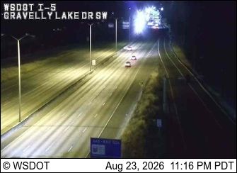 Traffic Cam Lakewood: I-5 at MP 124.6: Gravelly Lk Dr