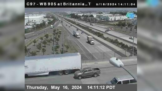 Traffic Cam San Diego › West: C097) I-905 : Britannia Top